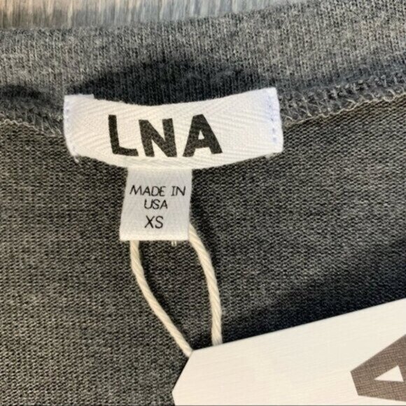 LNA Women's Sweater Strappy V-neck Long Sleeve Soft Charcoal Gray Size XS - Picture 10 of 13